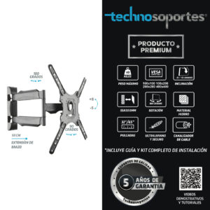 Soporte de brazo para televisores de 32 a 65 pulgadas