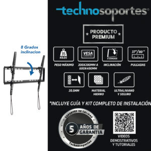 Soporte escualizable para TV 37″ a 80″ LCD / LED