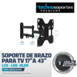 Soporte de brazo para TV 17" a 43" - LCD / LED / PLASMA