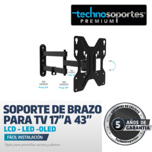 Soporte de brazo para TV 17" a 43" - LCD / LED / PLASMA