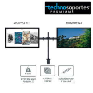 Soporte doble Brazo para Monitores 10 a 32 Pulgadas